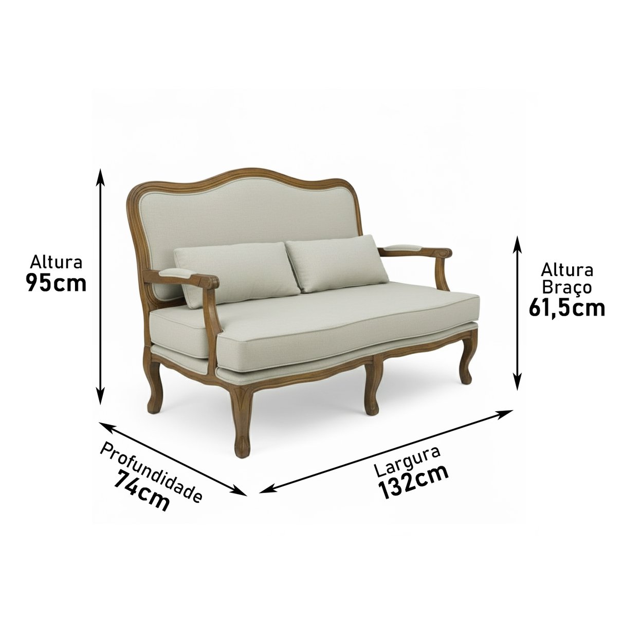 namoradeira king 2 lugares diagonal medidas