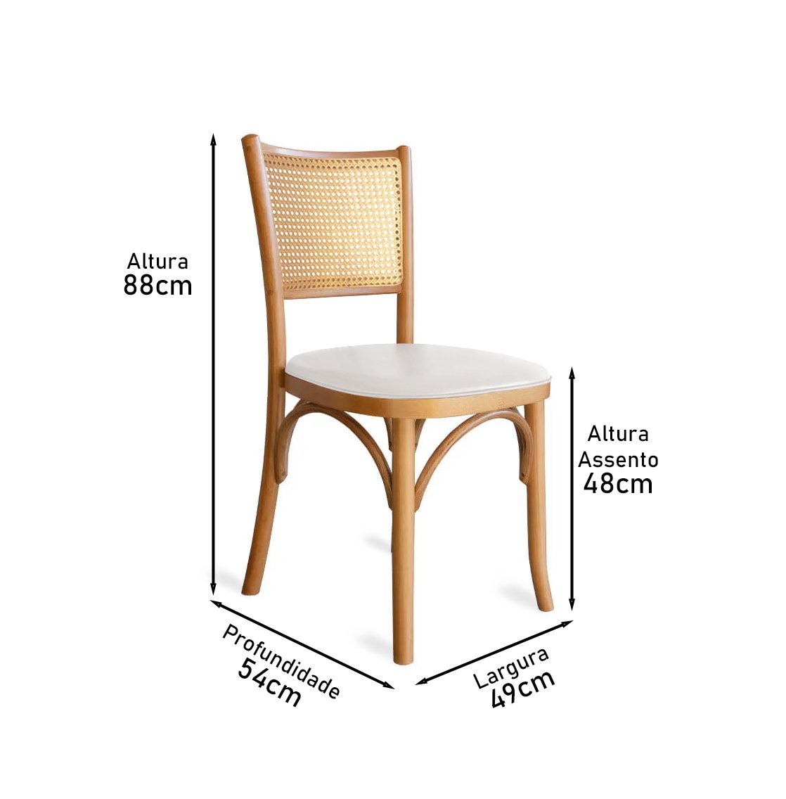 cadeira luxemburgo estofado medidas