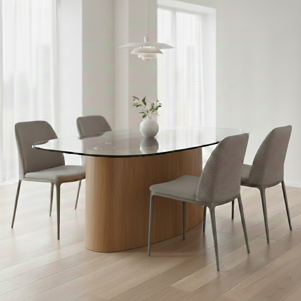 base oval imbuia ambientada