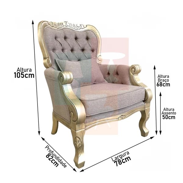 poltrona cibele medidas dourado envelhecido copiar