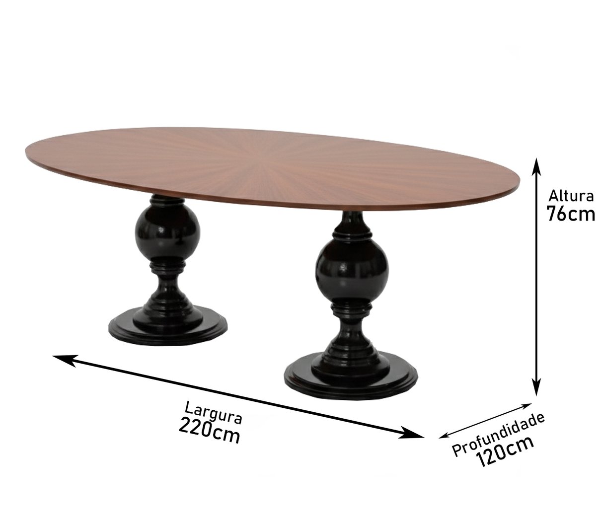 mesa de jantar oval