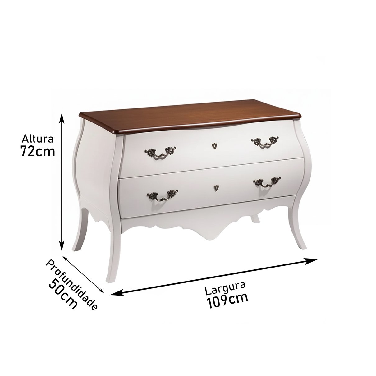 comoda de madeira classica medidas