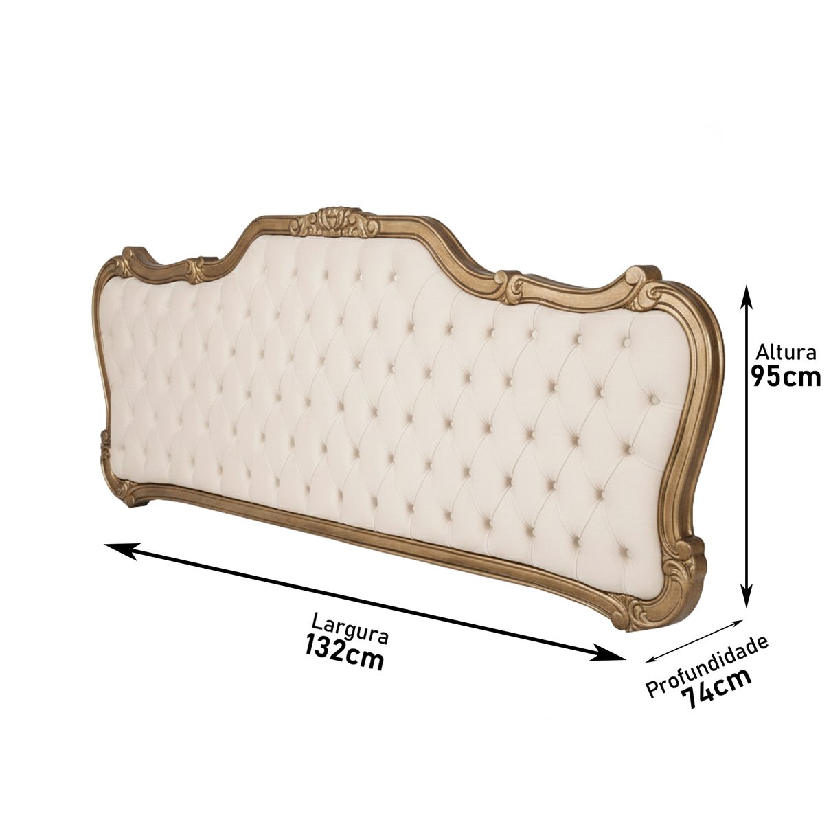 cabeceira dourado envelhecido