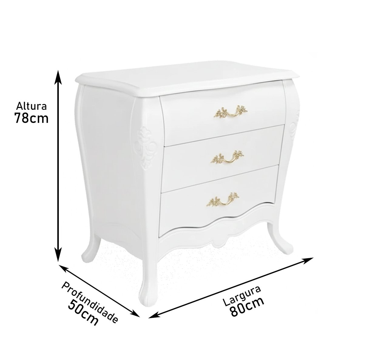 mesa de cabeceira classica genova branca