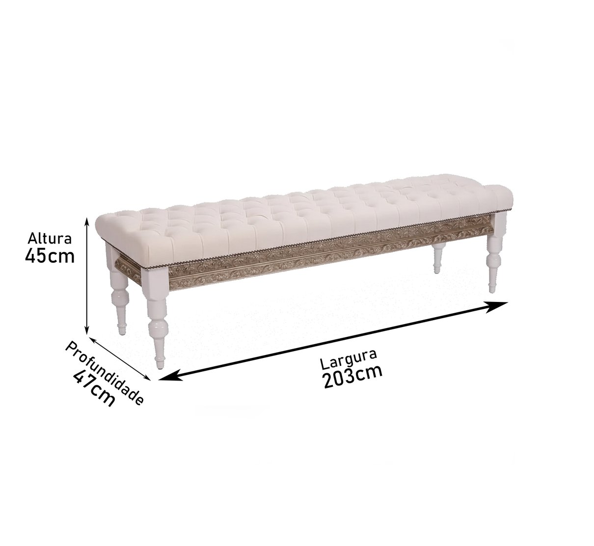 recamier classico manhatan branco medidas