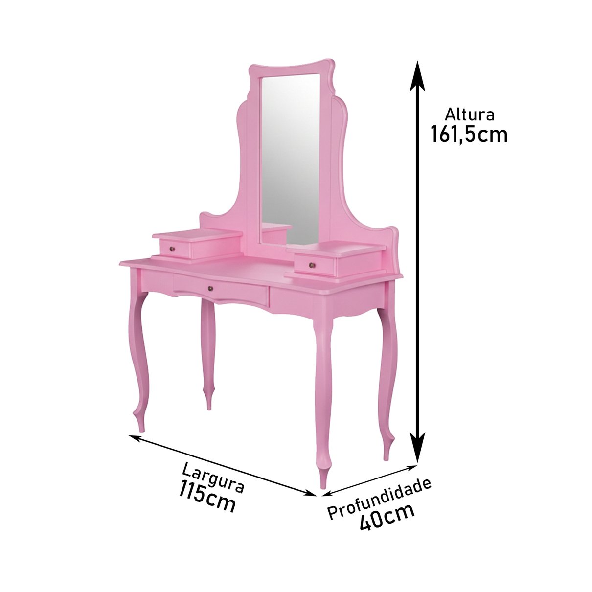 penteadeira rosa medidas