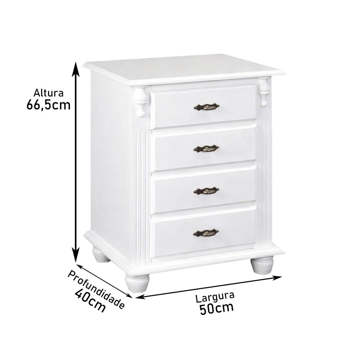 mesa de cabeceira branca