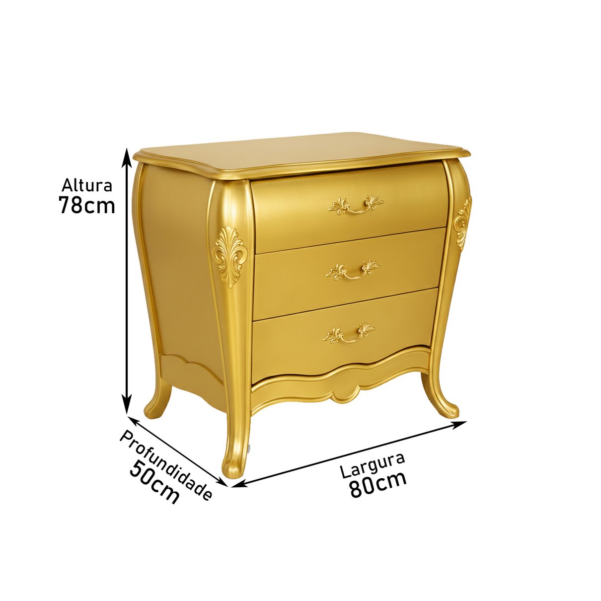 mesa de cabeceira genova dourada