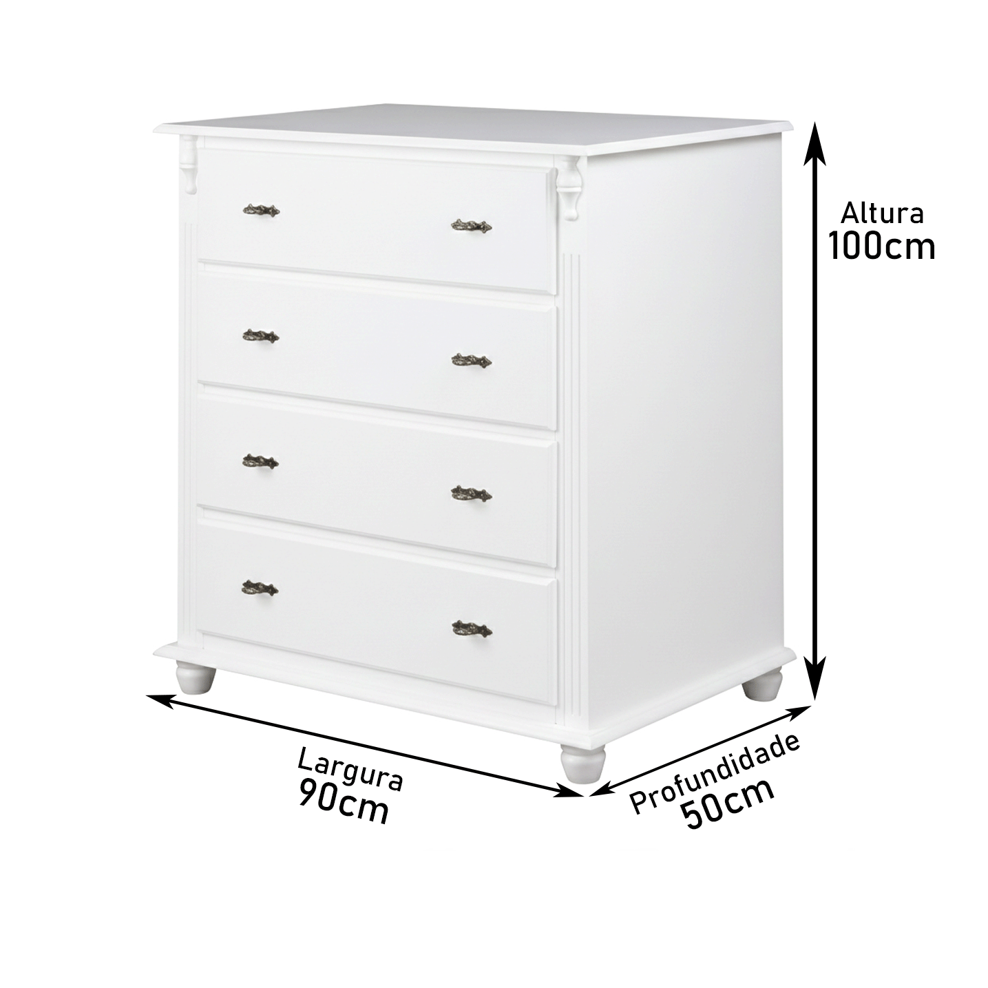comoda branca medidas