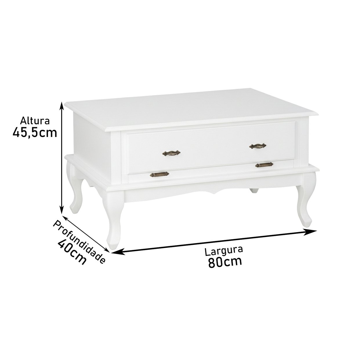 mesa de centro branco medidas