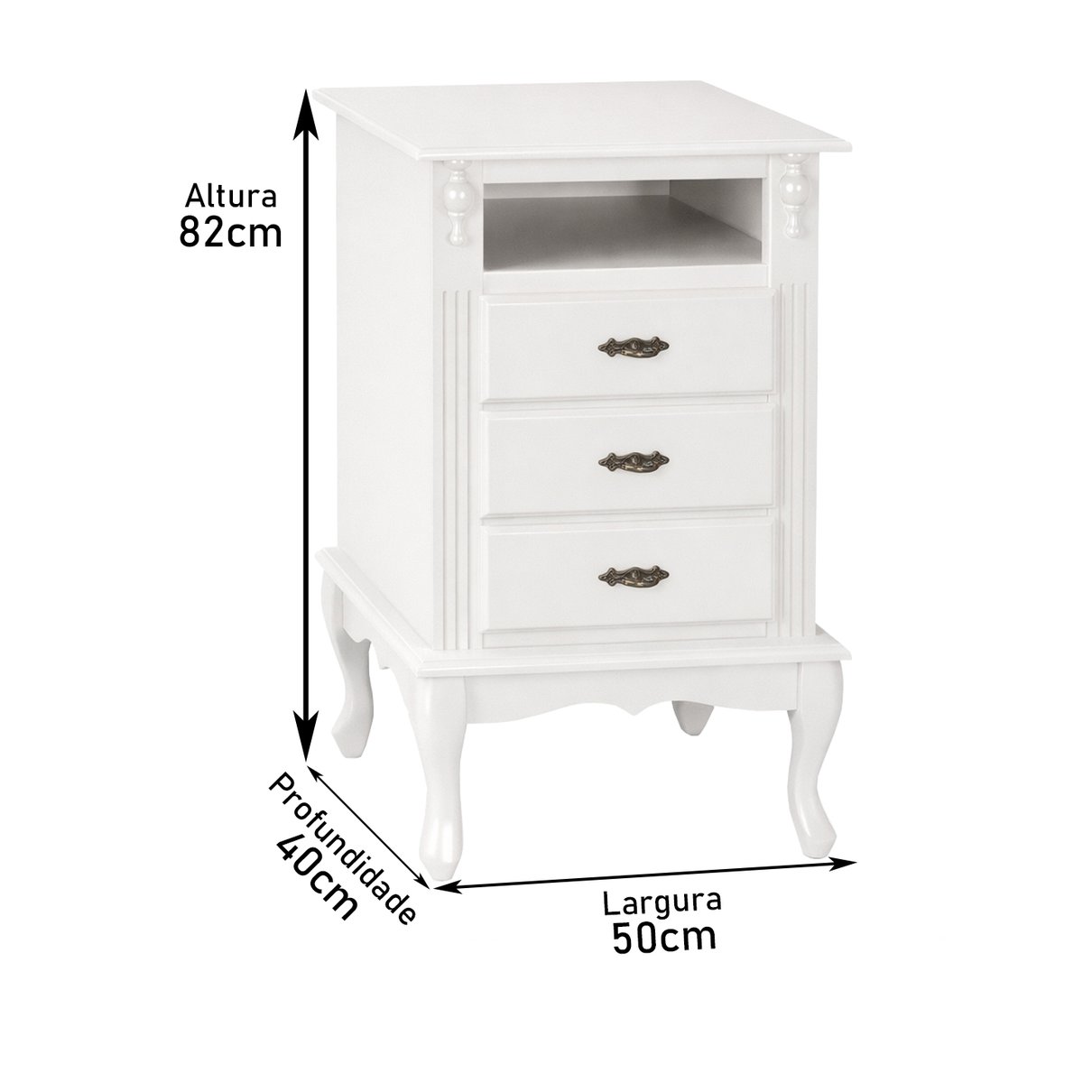 mesinha 3 gavetas branca