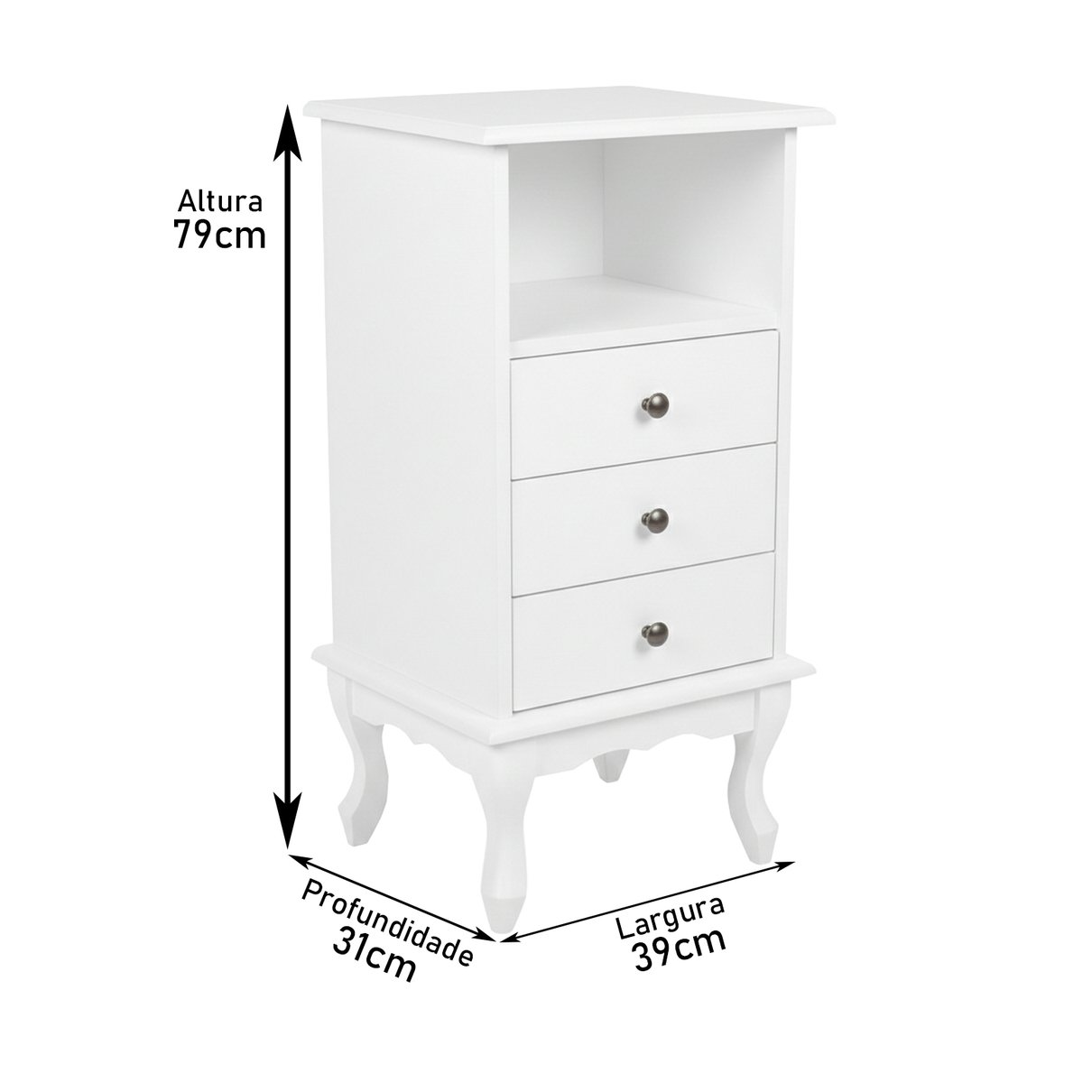 mesa de cabeceira nicho branco