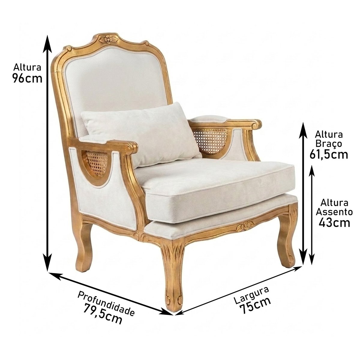poltrona isabel lisa dourado
